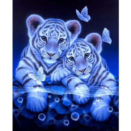 5D Diamond Mosaic Home Decor Diamond Embroidery DIY tiger diamond Painting Cross Stitch kit Animal cartoon picture @A