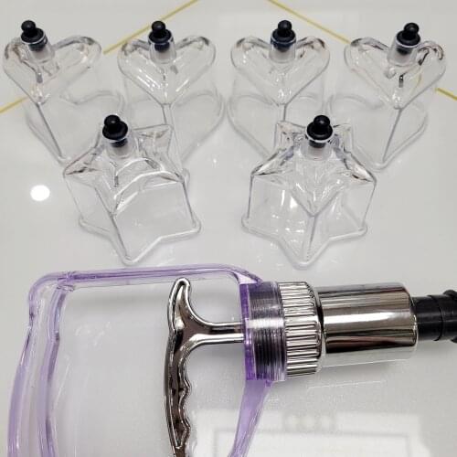 6 Pcs Love-star Shape Plastic Vacuum Cups Suction Cups Cupping Device Cupping Massage Therapy Hijama Cup Cupping Cans Jars