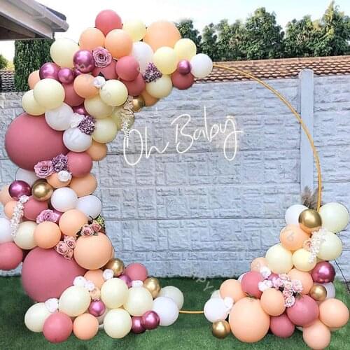 98pcs Retro Powder Balloons Arch Kit Skin Balloon Garland Wedding Birthday Christmas Party Decor Kids Baby Shower Globos