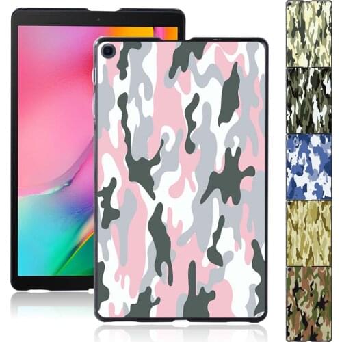 Case for Samsung Galaxy Tab A 8.0 (2019) T290 T295 Camouflage Pattern Durable Ultra Slim Tablet Back Shell + Free Stylus
