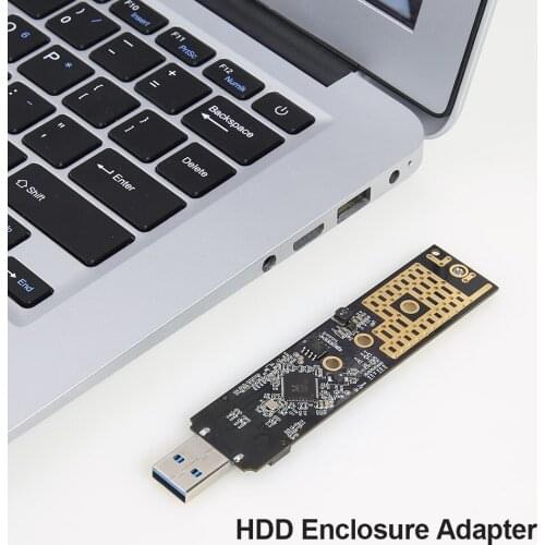RTL9210 Chip M.2 NGFF M Key SSD to to USB 3.1 Type A Card HDD Case with USB Cable Pouch New NVMe to USB Adapter