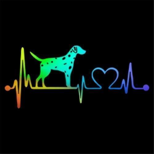 Dalmatian Heartbeat Dog Car Stickers Wall Home Glass Window Door Laptop Auto Truck Bumper Van Vinyl Decal