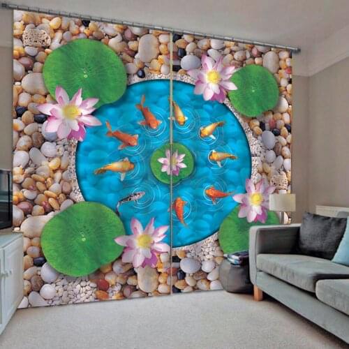 Stone ocean curtains kids curtain European 3D Curtains For Living room Blackout Roaantic Wedding room Bedroom Window Curtain