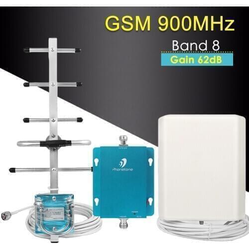 GSM Cellular Signal Booster GSM Repeater 900mhz 62dB Band 8 Booster Antenna Cell Mobile Phone GSM 900 Signal Booster Amplifier