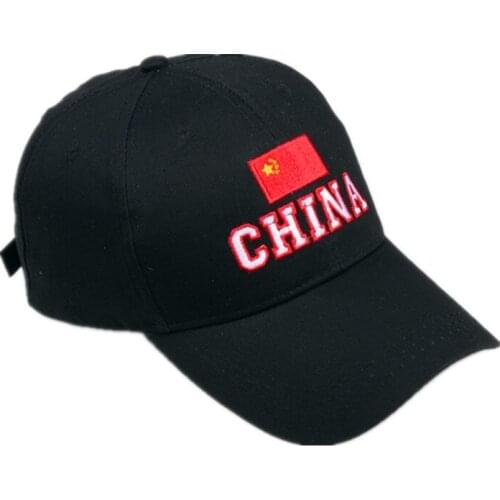 China Flag Embroidery Cotton Baseball Cap Adjustable Snapback Cap for Men and Women 326