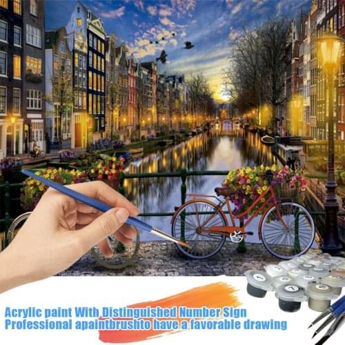 Amsterdam Love Paint By Digital Home Decors Oil Picture By Number Set For Kids Adults Beginner Without Frame DIY peinture numero