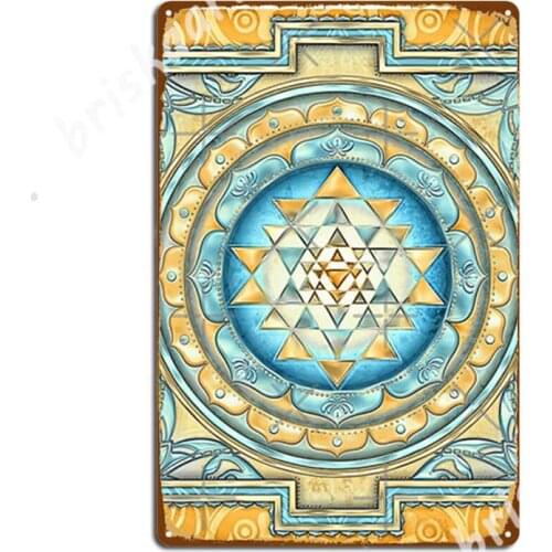 Sri Yantra A2 Metal Signs Design Wall Cave Wall Decor Living Room Tin sign Posters