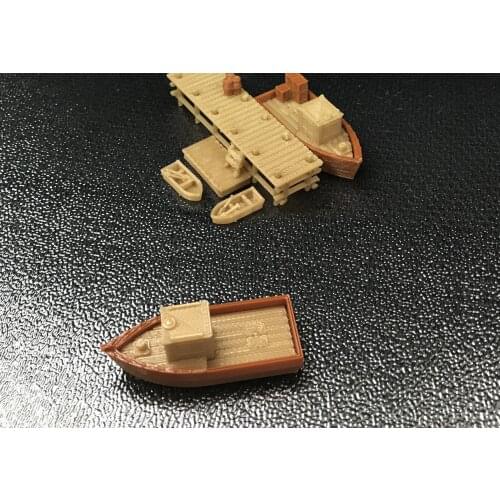 Outland Models Boat Set with Small Dock / Pier N Scale 1:160 Railroad Scenery