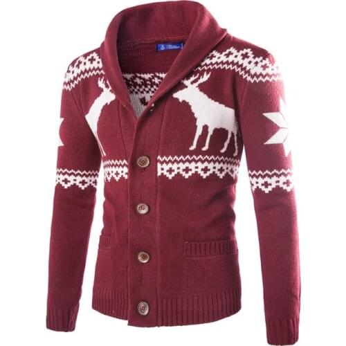 Male Sweaters Christmas Autumn Pattern Casual Sweaters Pullover Fashion Slim Windproof Bottoming shirts Homme Men 2020