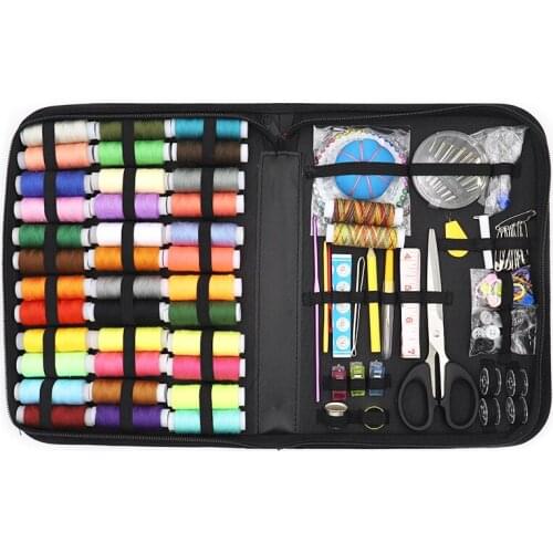 Tailors Sewing Thread Needles Tool Kit, Scissor and Ruler with Storage Bag, Best Gift for Mother, Wife, Kids, Sewing Accessoire