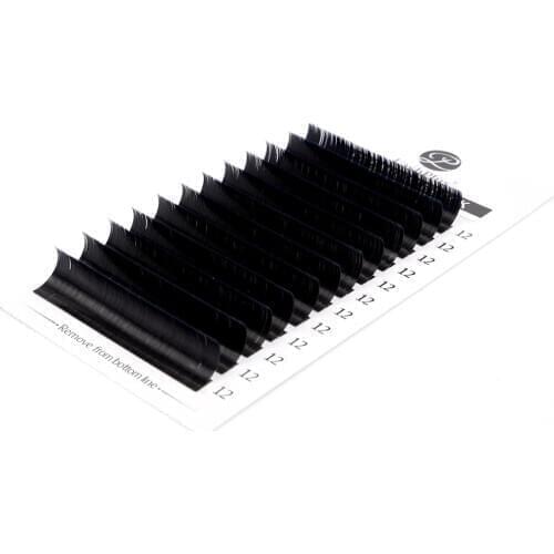 LASHPLUS CD Curl Matte Ellipse Flat Eyelash Extensions Individual Mink Soft Flat Lash Split Tips Ellipse Shaped False Eyelashes