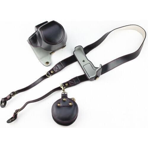 New Luxury PU Leather Video camera case bag for Canon EOSM50 M50 15-45mm With Strap Open battery 3 Color