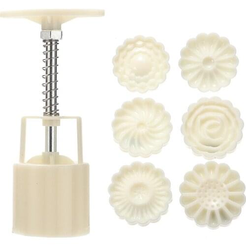 New Arrival Moon Cake Mold 50g Handmade DIY Moon Pastry Mold Flowers Stamps Cookie Mould Baking Accessories For Making Cakes