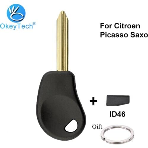 OkeyTech For Citroen Picasso Saxo Jumpy Despatch C5 C6 Berlingo Elysee Car Key Case Shell Key Cover With ID46 Transponder Chip