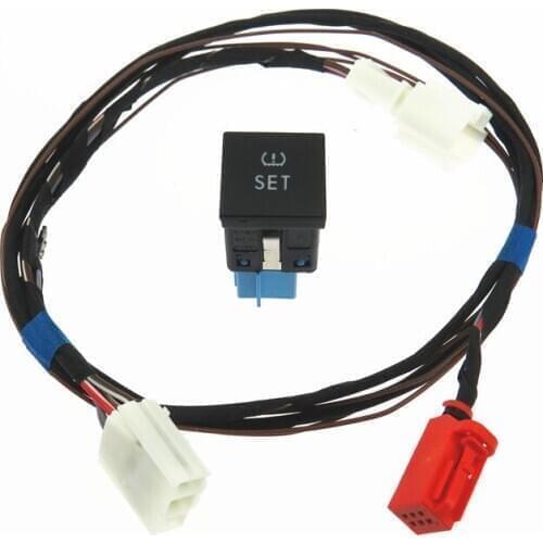 SCJYRXS TPMS Tire Tyre Pressure Monitoring Warning Switch Button + Wire Harness For VW Golf MK6 Touran Passat 56D927121