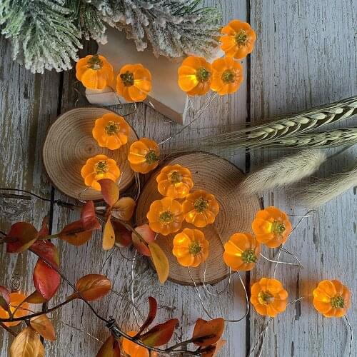 8 Modes 3M 30 LED Pumpkin String Lights Remote Control Halloween 3D Pumpkin Garland for Fall Halloween Thanksgiving Party Suppli