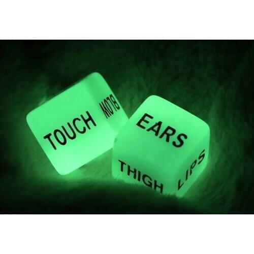 2pcs Dice Cubes Night Light Luminous Fun Night Bar KTV Entertainment Game Dices Valentines Day Gift For Boyfriend Girlfriend