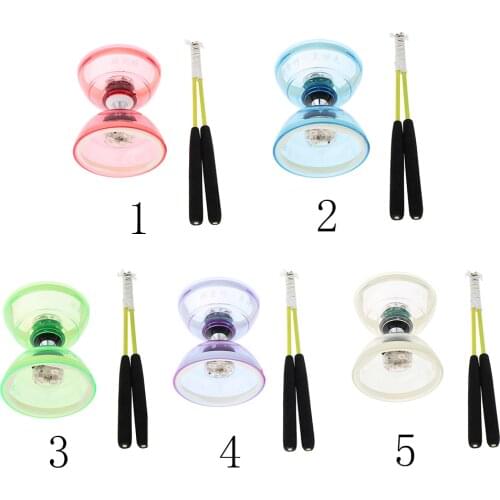 Triple Bearing Diabolo LED Light Up Chinese Yoyo Toy, Juggling Diabolos Toys, Party Camping Fun Games