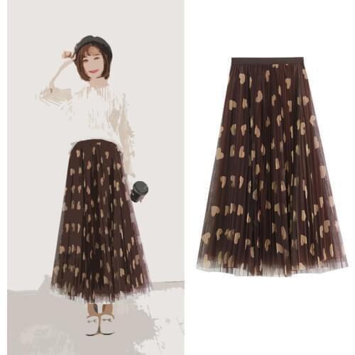 Springs New High Waisted Slim Pleated Skirt Women 2020 Sweet Chiffon tulle Long Skirts Womens Jupe Plissee Femme