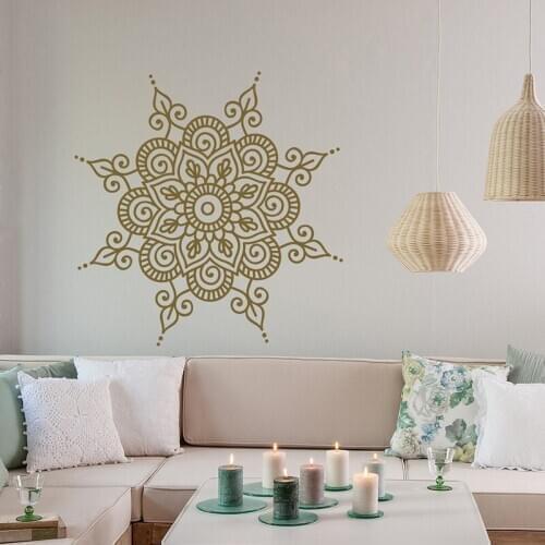 Mandala Wall Decal Vinyl Sticker- Mandala Wall Art Boho Bohemian Morrocan Ornament Bedroom Decor- Indian Mandala Yoga A12-051