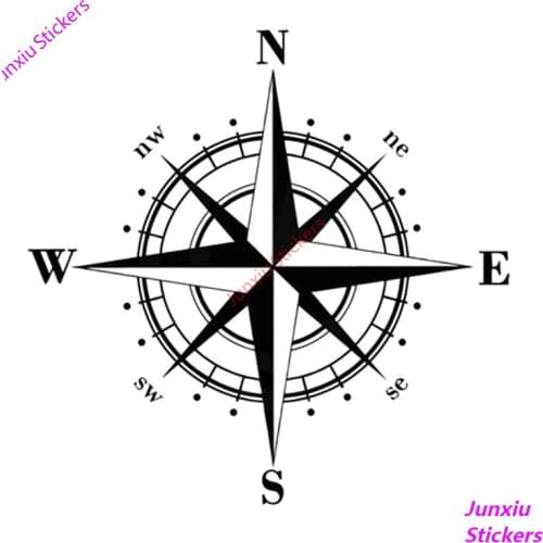 Art Design Vinyl NSWE Compass Car Stickers and Decals for Bumper Trunk Laptop Rear Windshield Waterproof Exterior PVC15x15cm
