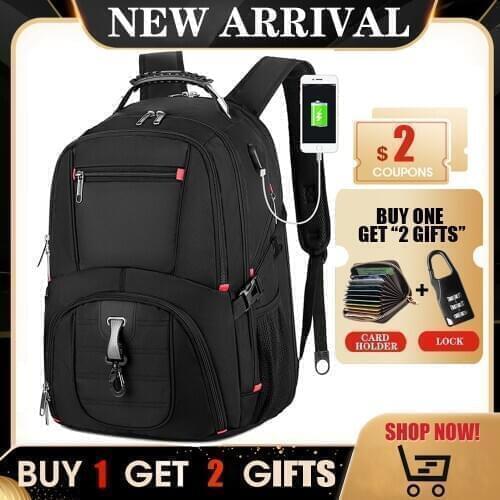 17" Laptop Backpack Waterproof USB Charge Port Multifunctional Rucksack Schoolbag Hiking Travel Bag Backpacks For Men Women