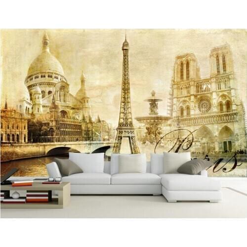 High Quality Custom 3d photo wallpaper murals European classical tower building TV wall paper living room wallpaper decoration