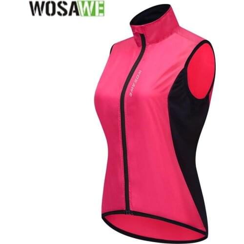 WOSAWE Summer Women Cycling Vest Windproof Lightweight Rear Mesh Breathable Mtb Bicycle Ciclismo Jersey Running Gilet Clothings