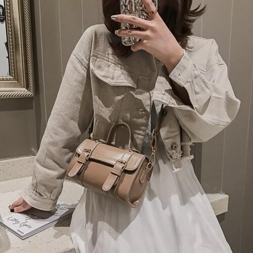 Women bag 2020 autumn PU Satchels Lock Vintage Solid Zipper & Hasp shoulder bag handbag purse phone bag fashion bag