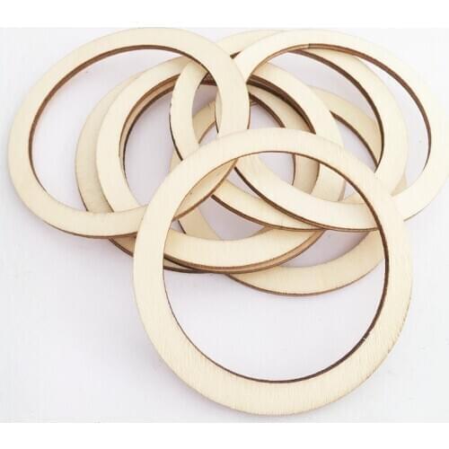 10pcs Wood Rings Wooden Rings for Craft, Ring Pendant and Connectors DIY Projects