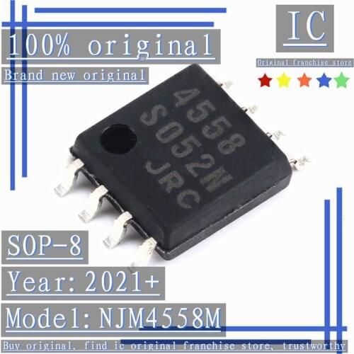 2021+100% Brand new original 10PCS-50PCS NJM4558M 4558 SOP-8 Dual operational amplifier