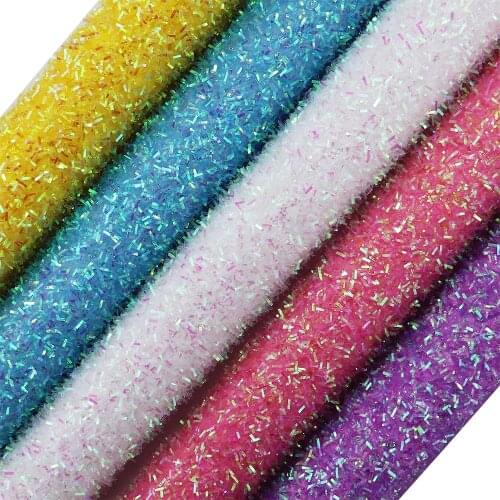 30x134cm Roll Tissel Glitter Fabric Synthetic Faux Leather For Home Christmas Decoratione Earring DIY Gift Bag AY212