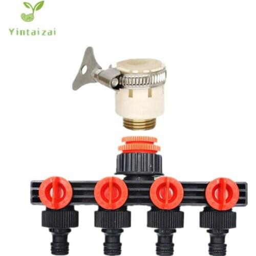 4 Way Water Distributor Garden Tap Splitter With Round Tap Connector Garden Hose Lock Connector Tap Adaptor Watering