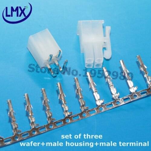 50 set/lot Pitch MX4.2MM 5557/5569 2*2PIN (female wafer+male housing+male terminal crimp) connector for Molex PCB Board 90degree