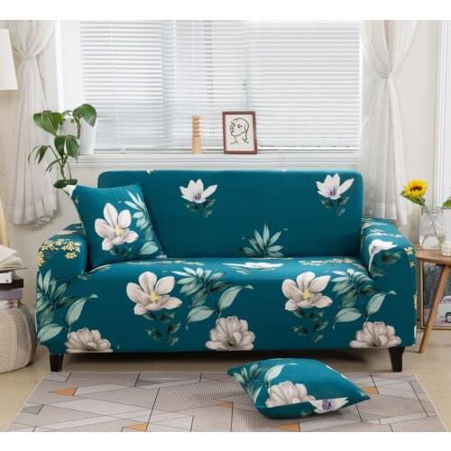 Nordic Floral Stretch Elastic Sectional Seat Sofa Cover Set Chaise Long Couch Slip Cover Armchair L Shape Case for Living Room