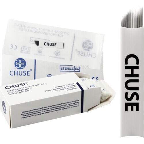 CHUSE S16 Permanent Makeup Needles Eyebrow Microblading Manual Bevel Blades 16-Pins for Tattoo Machine and Pen 100Pcs/Lot