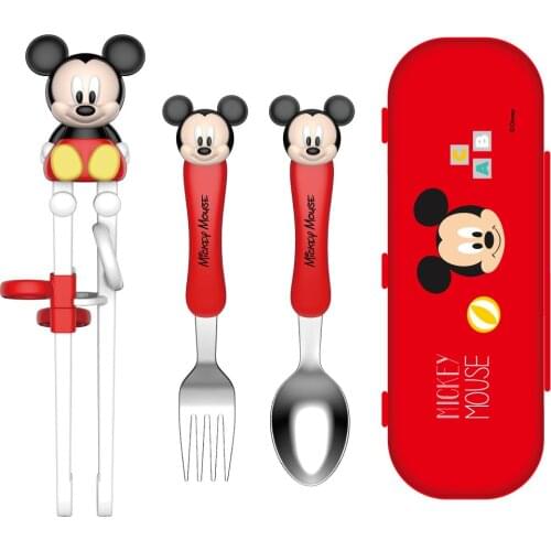 Disney Children Tableware Spoon Chopsticks Knife Fork Mickey Set