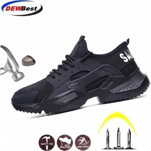 DEWBEST Work Safety Shoes 2020 fashion sneakers Ultra-light soft bottom Men Breathable Anti-smashing Steel Toe Work Boots