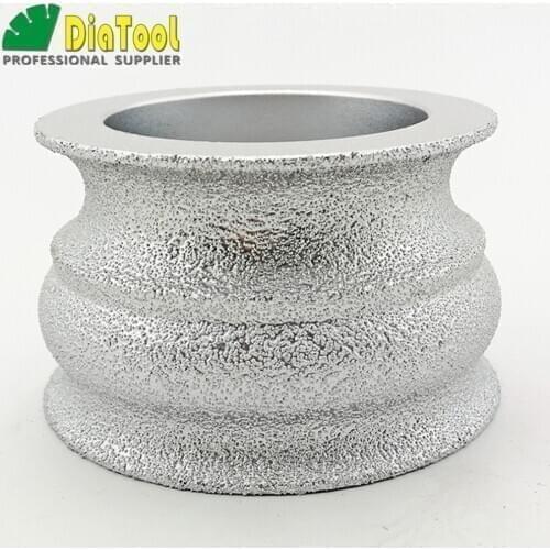 DIATOOL 75mmx45MM Vacuum Brazed Diamond grinding wheel for marble granite and quartz Hand Profile wheel for angle grinder