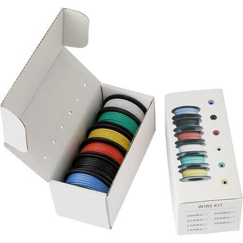 157ft Electrical Wire UL3132 24AWG Stranded Hook-up Wire Soft Silicone Insulator Tinned Copper 300V 6 Colors for DIY Toys Lamp