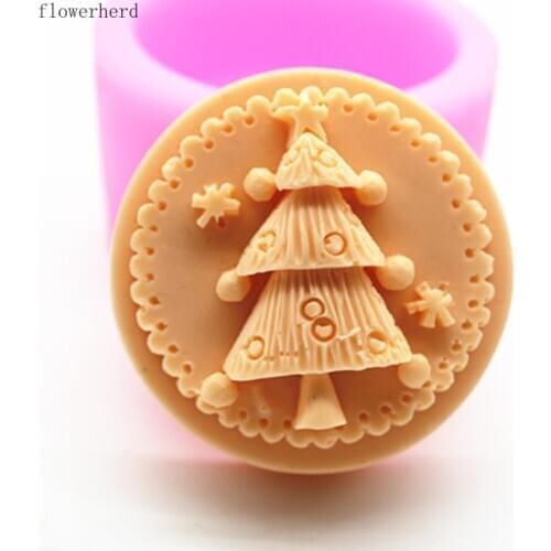 Handmade Soap Mold Silicone Mold Round Christmas Tree Resin Mold Soap Making Kit Christmas Mold Fondant Cake Mold Chocolate Mold