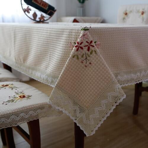 Fu xiu Bedroom Hand Embroidery Ribbon Embroidery Universal Tablecloth a Generation of Fat Custom Cotton cha ji bu Table Cloth