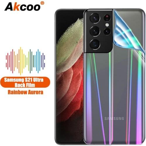 Galaxy S21 Ultra Aurora Back Protector Rainbow S21 Plus 5G Rear Film for Samsung S8 9 10 20 Note 8 9 20 Plus PET Colorful sheild