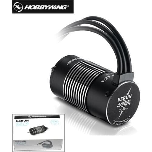 Hobbywing EZRUN SL 4274 Senseless 4 Poles 2200KV High Frequency Brushless Motor Black for 1/8 Rc Car