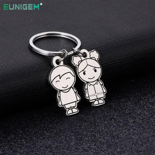 Trendy Personalized Keychains Double Sides Keychain Customized Names Birthday Anniversary Special Gifts for Couple and Family