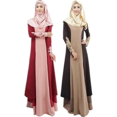 Muslim Embroidery Abaya Dress Women Loose Patchwork Dubai Arab Islam Abaya Slim Long Sleeve Maxi Dress Kaftan Islamic Clothing
