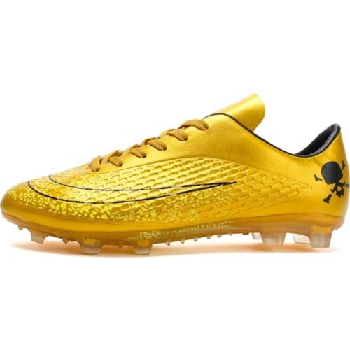 Outdoor Men TF/FG Gold Soccer Shoes Cleats Training Sport Sneakers Kids Orange Football Boots Fashion Superfly Futsal Original