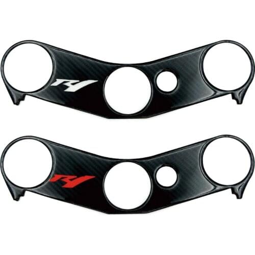 Motorcycle Decals Pad Triple Tree Top Clamp Upper Front End For Yamaha YZFR1 YZF1000 R1 2004 2005 2006 3D Carbon Fiber Stickers