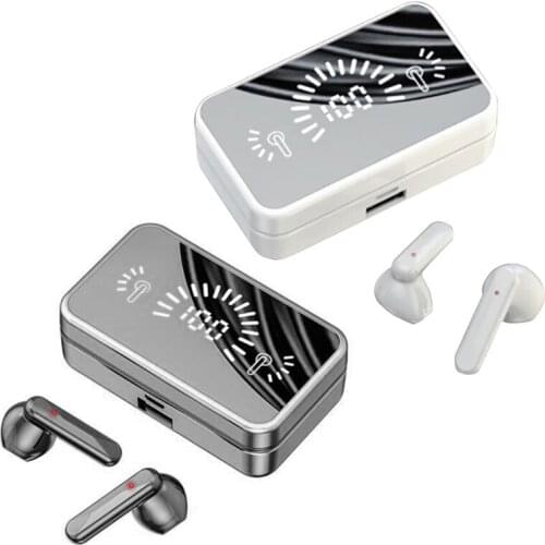 S20 BT5.1 Earphones Auto Pairing HiFi Sound Touch Control IPX Grade Waterproof Mirror LED Digital Display
