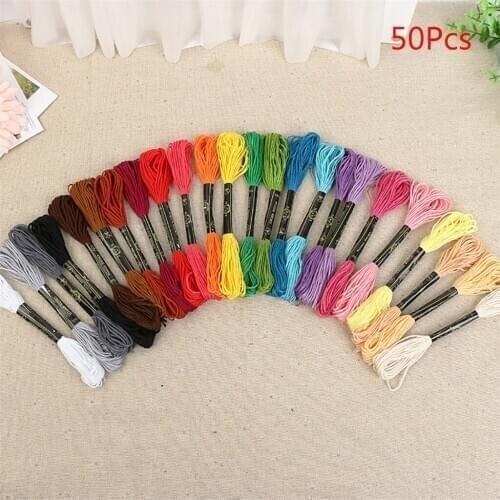 Cross Stitch thread 50 Colors Embroidery Floss Cross Stitch Cotton Embroidery Thread Floss Sewing Skeins Craft Gradient Color80